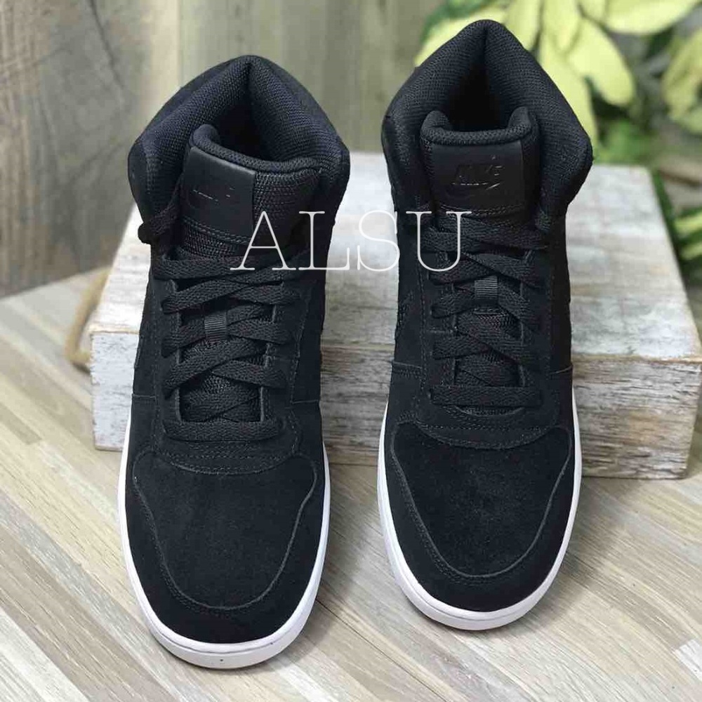 NWT Nike Ebernon Mid Prem Suede Black W AUTHENTIC - Picture 5 of 8